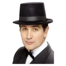 Flocked Topper Hat Adult Black Mock Felt Historical Costume Accessory 1
