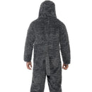 Fluffy Dog Costume Adult Grey Onesie 2