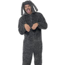 Fluffy Dog Costume Adult Grey Onesie 1