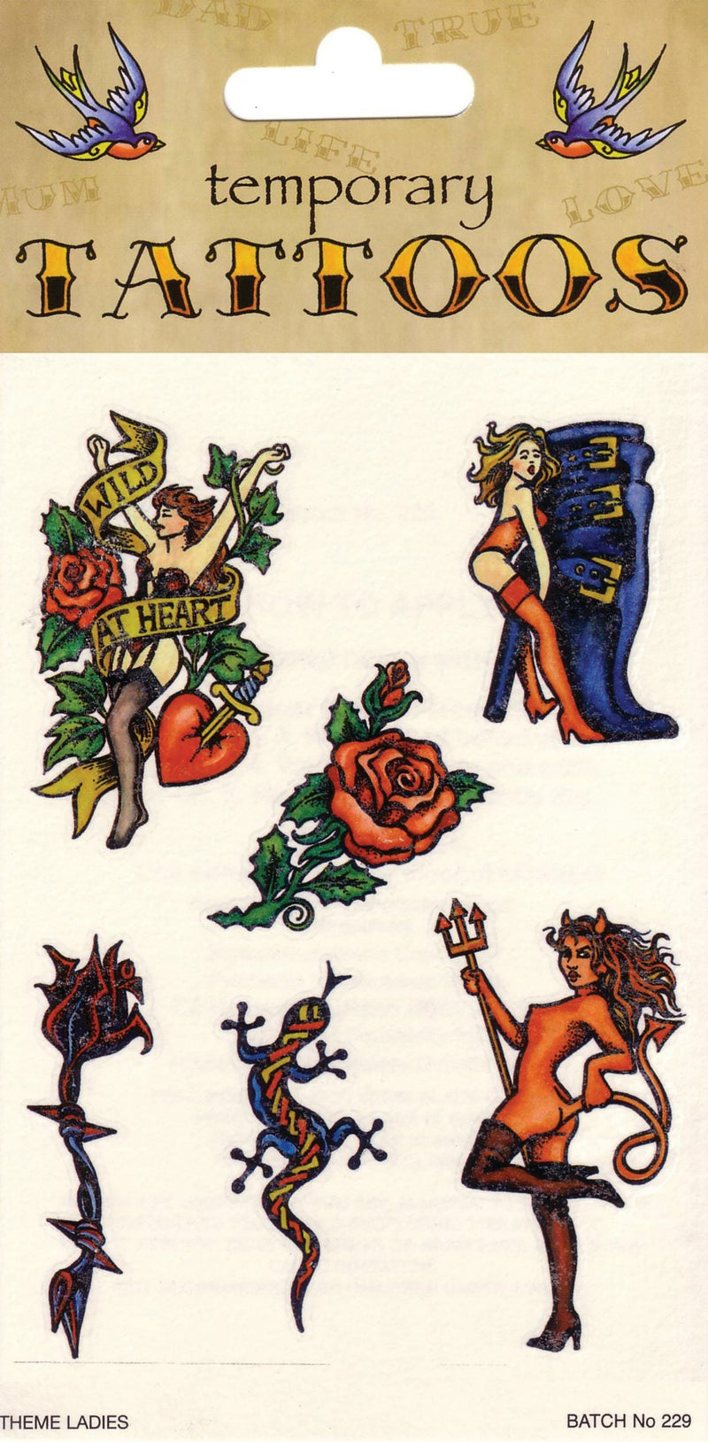 Womens Tattoos Theme Ladies 6 Card General Jokes Female Per Halloween Costume_1 GJ272