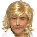 Game Show Host Kit Wig and Tash Adult Blonde 1