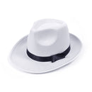 Gangster Hat White Satin Finish Hats Unisex 1