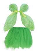 Girls Fairy Wings + Tutu Set Green Instant Disguises Female Halloween Costume 1