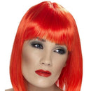 Neon Red Short Blunt with Fringe Adult Glam Wig 1