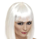 Glam Wig White Short Blunt With Fringe Adult Costume Hair 2