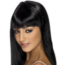 Black Glamourama Wig Long with Fringe Fantasy Costume Hair 2