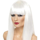 Glamourama Wig White Long Straight with Fringe Fantasy Costume Hair 2