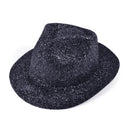 Glitter Black Plastic Trilby Hat 1