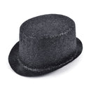 Glitter Black Topper Plastic Hat Adult 1