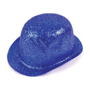 Glitter Blue Plastic Bowler Hat 1