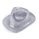 Glitter Silver Plastic Trilby Hat 1