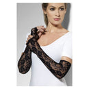 Full Length Gloves Gothic Lace Fingerless Black 52cm Adult Costume Accessory 2