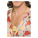 Gold Metal Medallion On Chain Adult 1