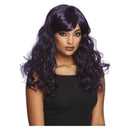 Gothic Seductress Curly Wig Black and Purple 1