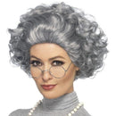 Granny Kit Adult Grey Wig Glasses Pearl Necklace 1