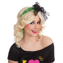 Green 80s Neon Lace Headband Costume Accessory 1