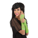 Green Fishnet Fingerless Gloves 1980s Costume Accessory 1