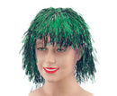Green Tinsel Wig Fringe Clown Hair 1