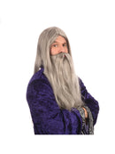 Grey Wizard Wig and Long Beard Set 2