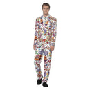 Groovy Suit Adult Stand Out Multi Coloured Jacket Trousers Tie 1