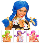 Dolly Wig With Bendable Plaits - In Box - 4 Colors Ass.: Blue, Pink, Purple, Green