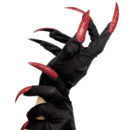 Halloween Gloves Black with Red Glitter Nails Horror Costume Accessory 2