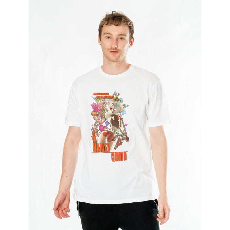 Harley Quinn White Adult Anime Mayhem T-Shirt DC_2