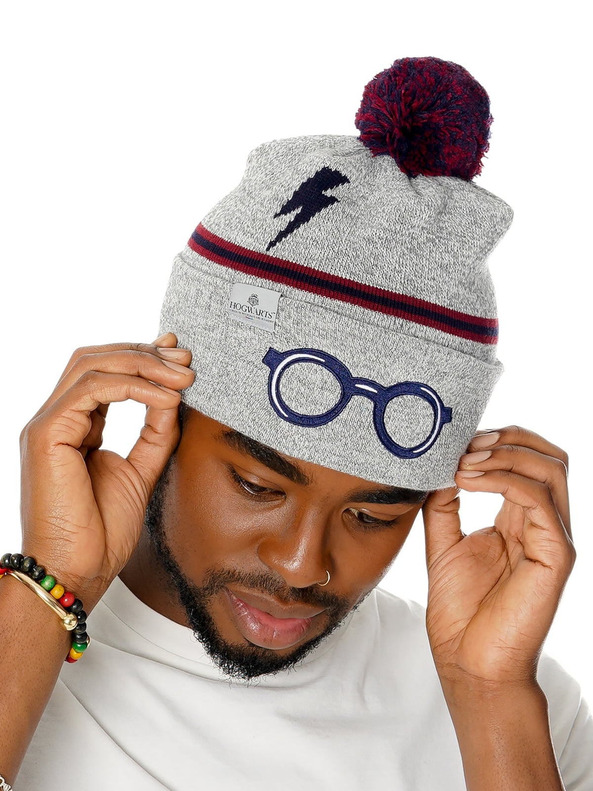 Harry Potter Beanie Embroidered Glasses Lightning Bolt Adult Harry Potter Beanie Embroidered Glasses Lightning Bolt Adult