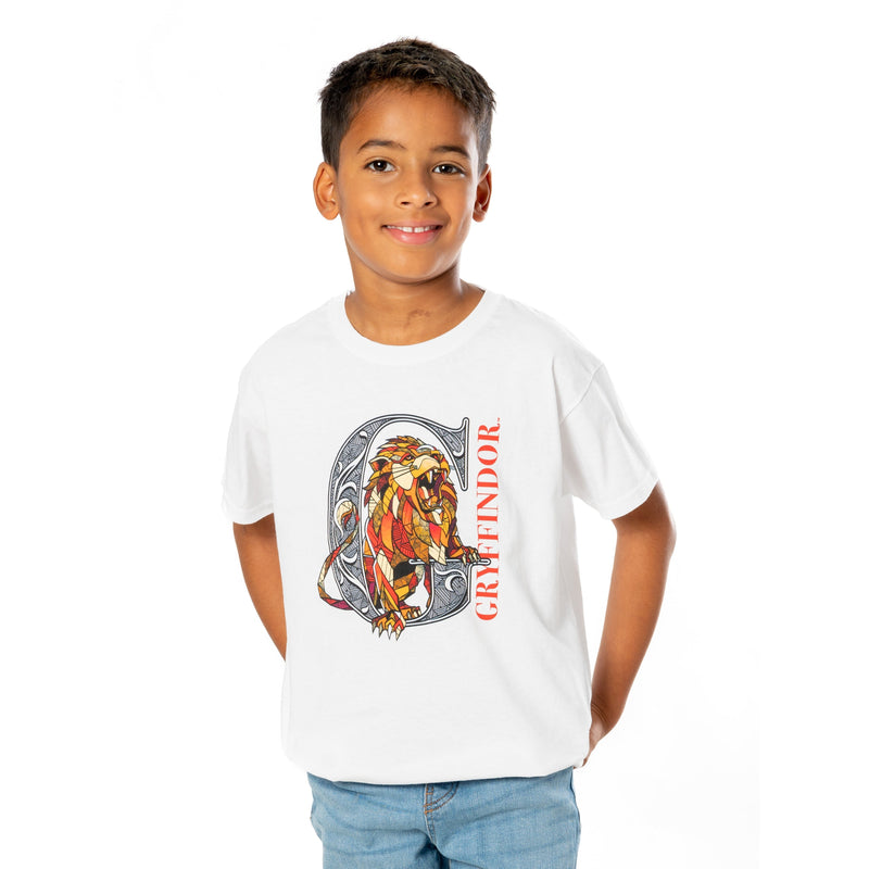 Harry Potter Kids White Gryffindor Mosaic T-Shirt_1