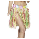 Hawaiian Hula Skirt Adult Multi Coloured with Flowers Elasticated Waist 46cm 1