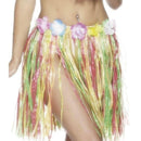 Hawaiian Hula Skirt Adult Multi Coloured with Flowers Elasticated Waist 46cm 2