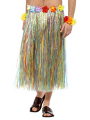 Hawaiian Hula Skirt with Flowers Adult Multi Coloured 3