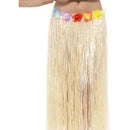 Hawaiian Hula Skirt with Flowers Adult Natural 75cm 1