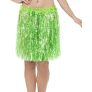 Hawaiian Hula Skirt with Flowers Adult Neon Green 1