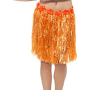 Hawaiian Hula Skirt with Flowers Adult Neon Orange 1