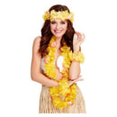 Hawaiian Set Adult Yellow Garland Head and Wrist Bands 2