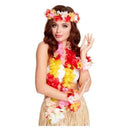 Hawaiian Set Deluxe Adult Multi Colured Garland Headband and Wristband 1