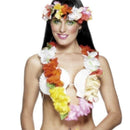 Hawaiian Set Deluxe Adult Multi Colured Garland Headband and Wristband 2