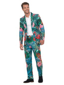Hawaiian Tropical Flamingo Suit Adult Multi Coloured Jacket and Trousers 1