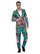 Hawaiian Tropical Flamingo Suit Adult Multi Coloured Jacket and Trousers 3