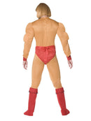 He Man Muscle Costume Adult Jumpsuit Orange Red Silver 3