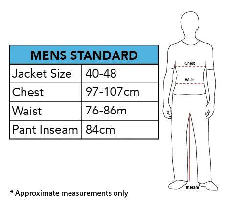 Size Chart Headless Horseman Costume