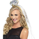 Hen Night Ring Headband White Veil Adult Costume Accessory 1
