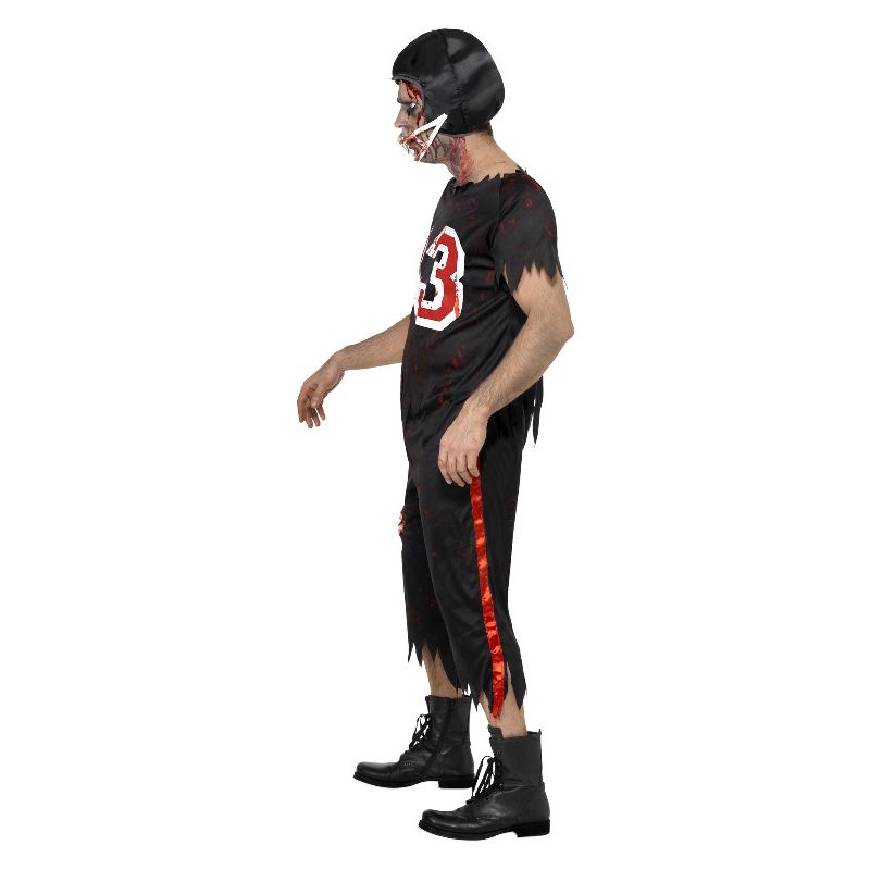 High School Horror American Footballer Costume Bl Adult Black_3