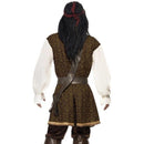 High Seas Pirate Costume Adult Jack Sparrow Brown 2
