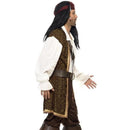 High Seas Pirate Costume Adult Jack Sparrow Brown 3