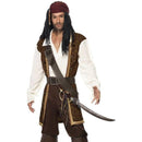 High Seas Pirate Costume Adult Jack Sparrow Brown 1