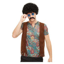 Hippie Instant Kit Adult Black Wig Coloured Glasses Black Tash and Gold Coloured Necklace 1