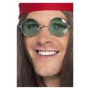 Hippie Specs Adult Silver Coloured Frame 60s Festival Groovy Costume Glasses 4