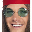 Hippie Specs Adult Silver Coloured Frame 60s Festival Groovy Costume Glasses 1